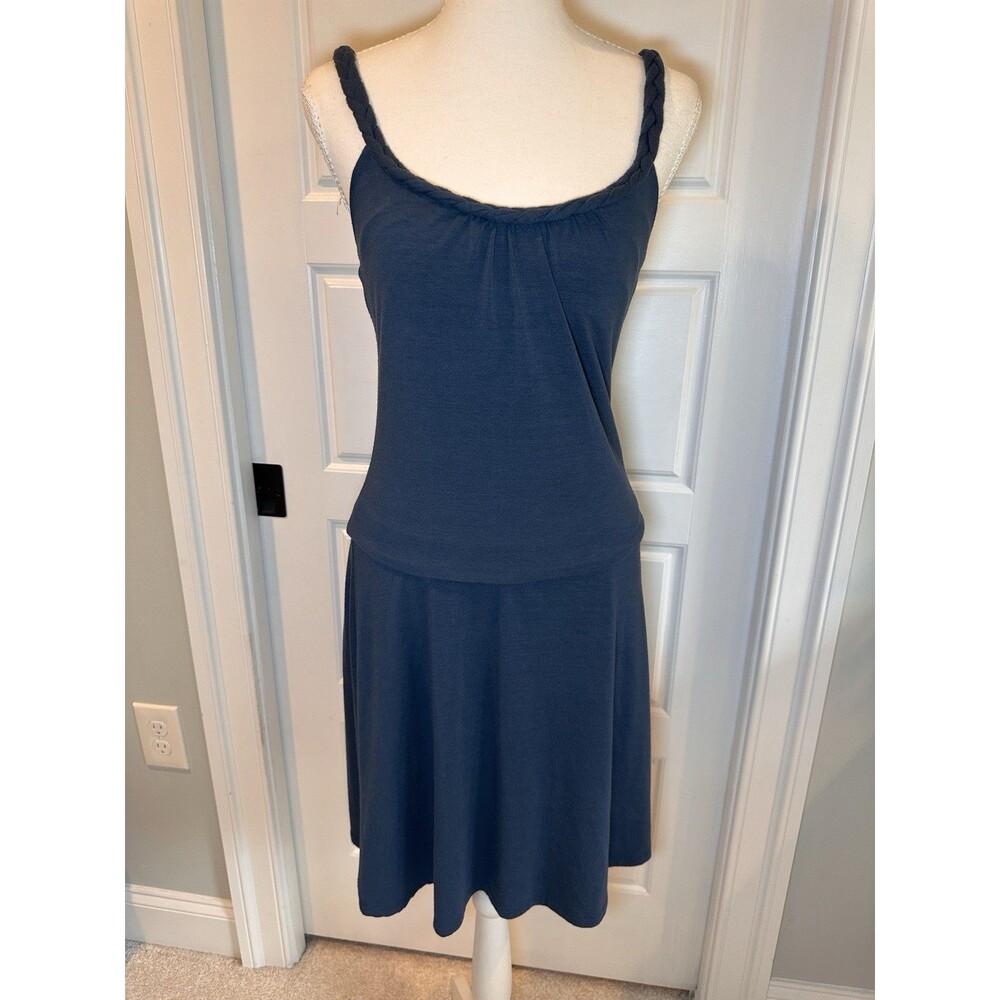Mossimo Supply Co Blue Midi Dress Size XS Braided Straps Scoop Neck Sundress